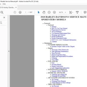 2018 Harley Davidson Sportster Models Service Manual - PDF DOWNLOAD