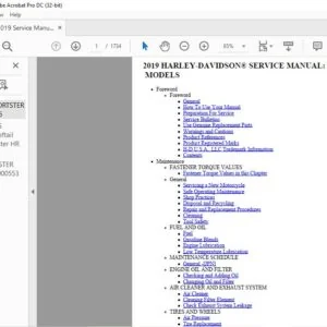 2019 Harley Davidson Sportster Models Service Manual - PDF DOWNLOAD