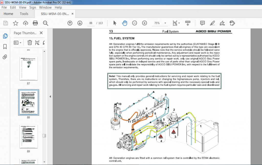 AGCO Sisu Power 4th Generation Engines Workshop Manual 837079492 ...