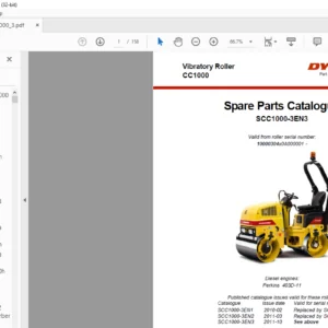 Atals Copco Dynapac CC1000 Vibratory Roller Spare Parts Catalogue SCC1000-3EN3 - PDF DOWNLOAD