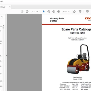 Atals Copco Dynapac CC1100 Vibratory Roller Spare Parts Catalogue SCC1100-1EN3 - PDF DOWNLOAD