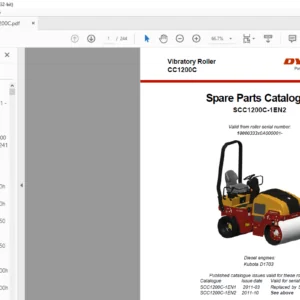 Atals Copco Dynapac CC1200C Vibratory Roller Spare Parts Catalogue SCC1200C-1EN2 - PDF DOWNLOAD