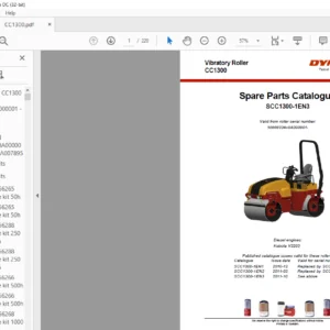 Atals Copco Dynapac CC1300 Vibratory Roller Spare Parts Catalogue SCC1300-1EN3 - PDF DOWNLOAD