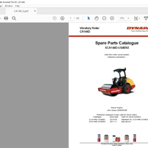 Atlas Copco Dynapac CA144D Vibratory Roller Spare Parts Catalogue SCA144D-US4EN2 - PDF DOWNLOAD