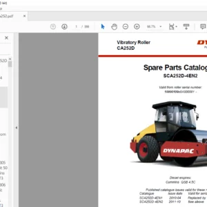 Atlas Copco Dynapac CA252D Vibratory Roller Spare Parts Catalogue SCA252D-4EN2 -PDF DOWNLOAD