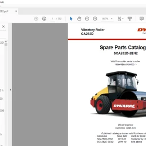 Atlas Copco Dynapac CA282D Vibratory Roller Spare Parts Catalogue SCA282D-2EN2 - PDF DOWNLOAD