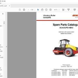 Atlas Copco Dynapac CA302PD Vibratory Roller Spare Parts Catalogue SCA302PD-4EN3 - PDF DOWNLOAD