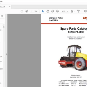 Atlas Copco Dynapac CA362PD Vibratory Roller Spare Parts Catalogue SCA362PD-4EN2 - PDF DOWNLOAD