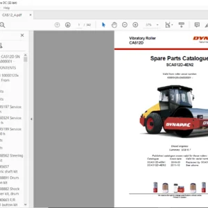 Atlas Copco Dynapac CA512D Vibratory Roller Spare Parts Catalogue SCA512D-4EN2 - PDF DOWNLOAD