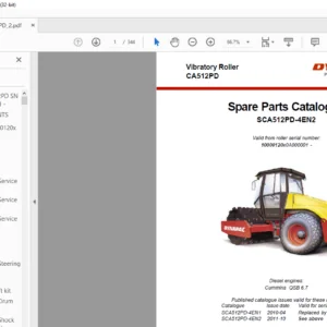Atlas Copco Dynapac CA512PD Vibratory Roller Spare Parts Catalogue SCA512PD-4EN2 - PDF DOWNLOAD