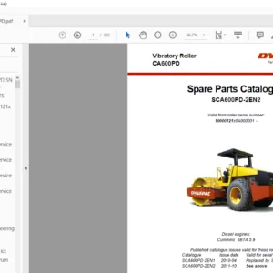 Atlas Copco Dynapac CA600PD Vibratory Roller Spare Parts Catalogue SCA600PD-2EN2 - PDF DOWNLOAD