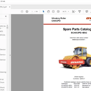 Atlas Copco Dynapac CA602PD Vibratory Roller Spare Parts Catalogue SCA602PD-4EN2 - PDF DOWNLOAD