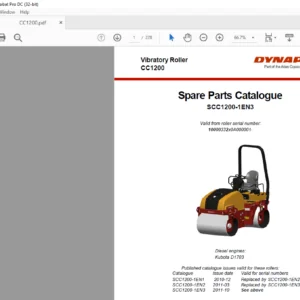 Atlas Copco Dynapac CC1200 Vibratory Roller Spare Parts Catalogue SCC1200-1EN3 - PDF DOWNLOAD