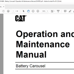 Battery Carousel CM340 Operation & Maintenancel  Manual- CAT  Continuous Miner CM340 - PDF DOWNLOAD