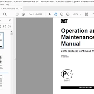 Bucyrus 25M3 (CM240) Operation & Maintenance Manual- CAT Continuous Miner 30MB3- PDF DOWNLOAD