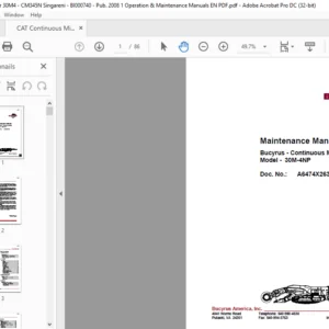 Bucyrus 30M-4NP MAINTENANCE MANUAL- CAT Continuous Miner 30M-4NP - PDF DOWNLOAD