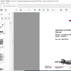 Bucyrus 30M4-NP Operation & Maintenance Manual- CAT Continuous Miner  30M4-NP PDF DOWNLOAD
