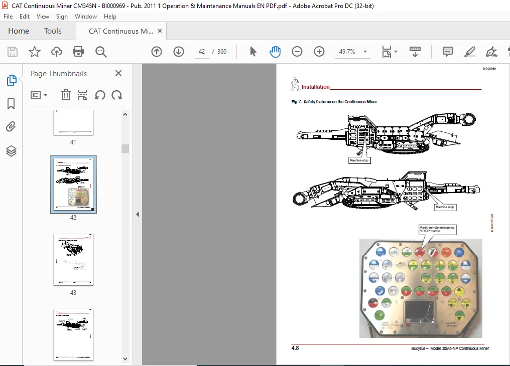 Bucyrus 30M4-NP Operation & Maintenance Manual- CAT Continuous Miner 30M4-NP PDF DOWNLOAD - Image 3