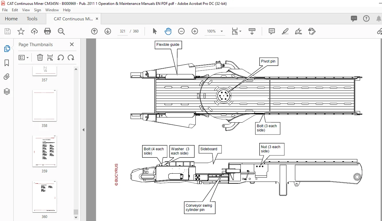 Bucyrus 30M4-NP Operation & Maintenance Manual- CAT Continuous Miner 30M4-NP PDF DOWNLOAD - Image 4