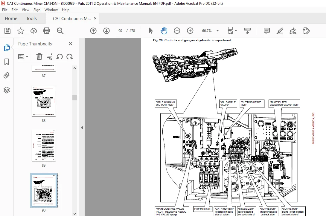 Bucyrus 30M4-NP Operation Manual- CAT Continuous Miner 30M4-NP - PDF DOWNLOAD - Image 4