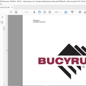 Bucyrus 30MB3 Machine Maintenance Manual CAT Continuous Miner 30MB3 - PDF DOWNLOAD