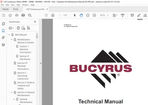 Bucyrus 30MB3 Maintenance Manual- CAT Continuous Miner 30MB3  - PDF DOWNLOAD