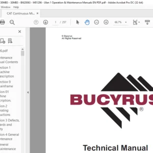Bucyrus 30MB3 Maintenance Manual- CAT Continuous Miner 30MB3  - PDF DOWNLOAD