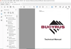 Bucyrus 30MB3 TECHNICAL MANUAL CAT Continuous Miner 30MB3 - PDF DOWNLOAD