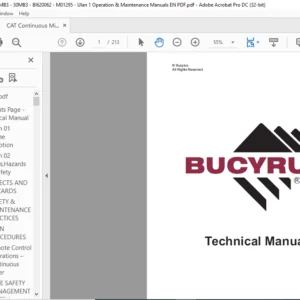 Bucyrus 30MB3 TECHNICAL MANUAL CAT Continuous Miner 30MB3 - PDF DOWNLOAD