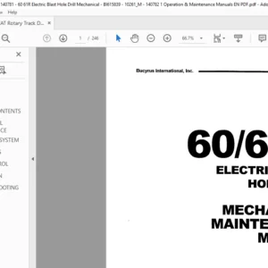 Bucyrus 60/61R Electric Blast Hole Drill Mechanical Maintenance Manual - CAT Rotary Track Drill 60/61R - PDF DOWNLOAD