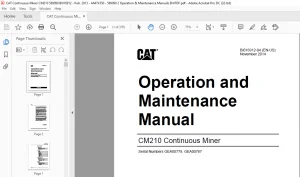 Bucyrus CM210 Operation & Maintenance Manual- CAT Continuous Miner CM210 PDF Instant Download