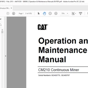 Bucyrus CM210 Operation & Maintenance Manual- CAT Continuous Miner CM210 - PDF DOWNLOAD