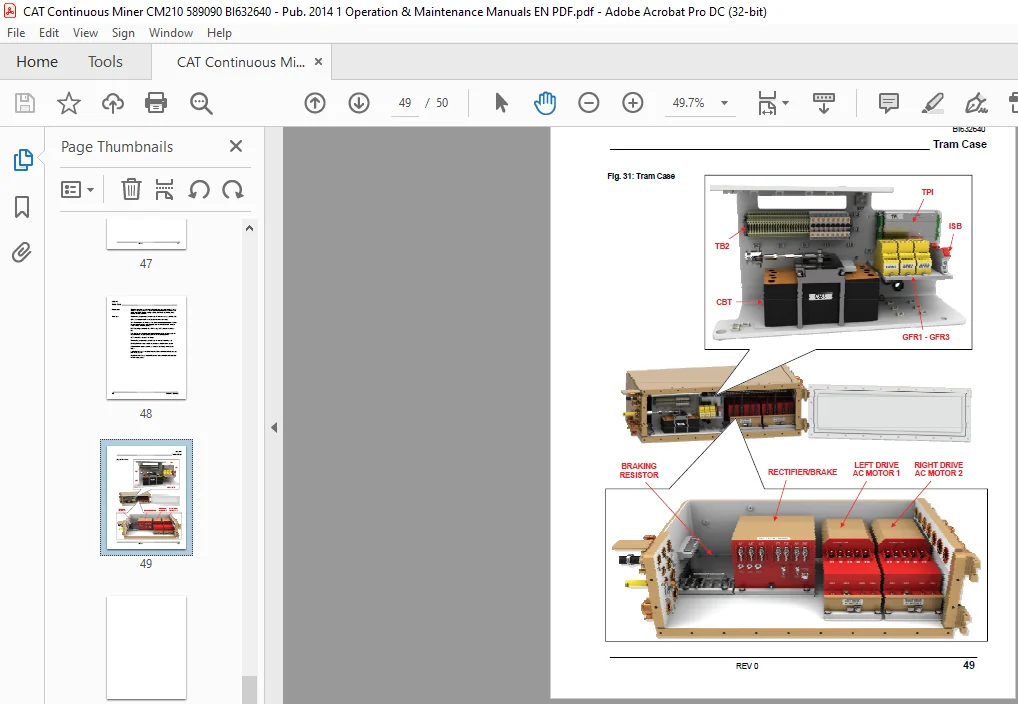 Bucyrus CM210 Operation & Maintenance Manual- CAT Continuous Miner Electrical CM210 - PDF DOWNLOAD - Image 2