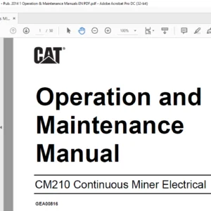 Bucyrus CM210  Operation & Maintenance Manual- CAT Continuous Miner Electrical CM210 - PDF DOWNLOAD