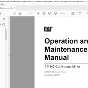 CM340 Operation & Maintenance Manual- CAT Continuous Miner CM340 - PDF DOWNLOAD