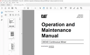 Bucyrus CM340 Operation & Maintenance Manual- CAT Continuous Miner CM340 - PDF DOWNLOAD