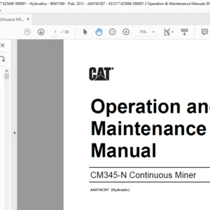 Bucyrus CM345-N Operation & Maintenance Manual- CAT Continuous Miner  CM345-N - PDF DOWNLOAD
