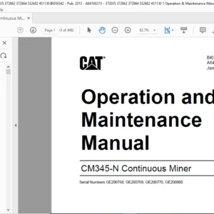 Bucyrus CM345-N Operation & Maintenance Manual- CAT Continuous Miner CM345-N - PDF DOWNLOAD