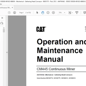 CM445 Operation & Maintenance Manual- CAT Continuous Miner CM445 - PDF DOWNLOAD