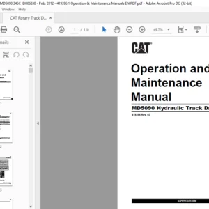 Bucyrus MD5090 Hydraulic Track Drill Operation & Maintenance Manual - CAT Rotary Track Drill MD5090 - PDF DOWNLOAD