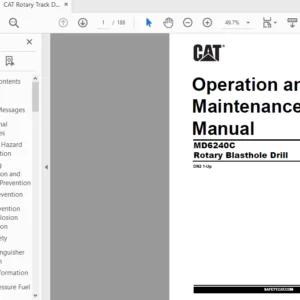Bucyrus MD6240C Rotary Blast Hole Drill Operation Manual - CAT Rotary Track Drill MD6240C - PDF DOWNLOAD