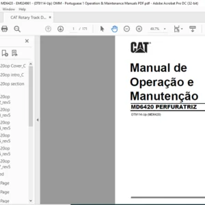 Bucyrus MD6420 PERFURATRIZ Operação e Manutenção Manual - CAT Rotary Track Drill MD6420  - PDF DOWNLOAD (Portuguese)