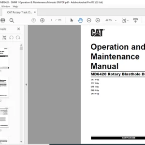 Bucyrus MD6420 Rotary Blasthole Drill Operation & Maintenance Manual - CAT Rotary Track Drill MD6420 - PDF DOWNLOAD