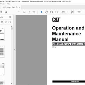 Bucyrus MD6540 Rotary Blasthole Drill Operation & Maintenance Manual - CAT Rotary Track Drill MD6540 - PDF D0WNLOAD