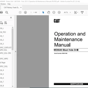 Bucyrus MD6640 Blast Hole Drill Operation & Maintenance Manual - CAT Rotary Track Drill MD6640 -  PDF DOWNLOAD