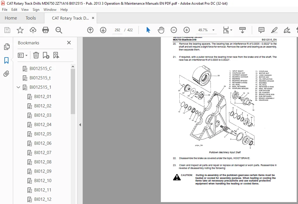 Bucyrus MD6750 Blast Hole Drill Operation & Maintenance Manual- CAT Rotary Track Drill MD6750 - PDF DOWNLOAD - Image 6