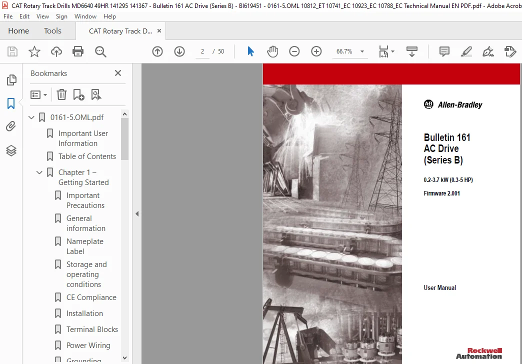 Bulletin 161 AC Drive (Series B) - CAT Rotary Track Drills MD6640 49HR USER Manual - PDF - Image 3