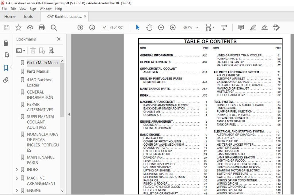 CAT 416D Backhoe Loader Parts Manual - PDF DOWNLOAD - HeyDownloads ...