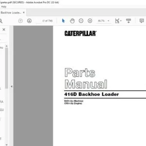 CAT 416D Backhoe Loader Parts Manual - PDF DOWNLOAD