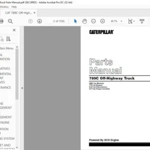 CAT 789C Off-Highway Truck Parts Manual - PDF DOWNLOAD